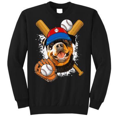 Rottweiler Baseball Dog Baseball Fan Sweatshirt