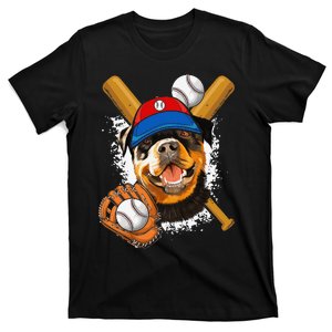 Rottweiler Baseball Dog Baseball Fan T-Shirt