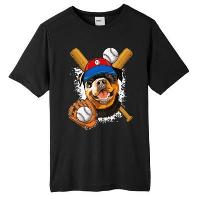 Rottweiler Baseball Dog Baseball Fan Tall Fusion ChromaSoft Performance T-Shirt