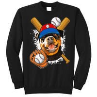 Rottweiler Baseball Dog Baseball Fan Tall Sweatshirt