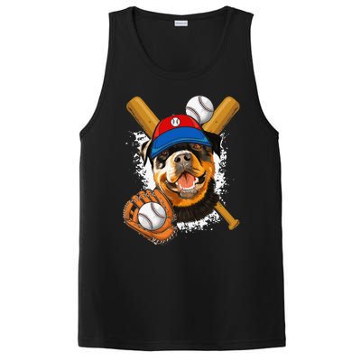 Rottweiler Baseball Dog Baseball Fan PosiCharge Competitor Tank