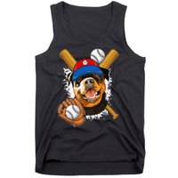 Rottweiler Baseball Dog Baseball Fan Tank Top