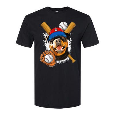 Rottweiler Baseball Dog Baseball Fan Softstyle CVC T-Shirt