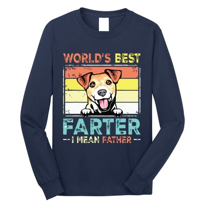 Retro Best Dad Ever Cool Jack Russell Terrier Dog Pet Lover Long Sleeve Shirt