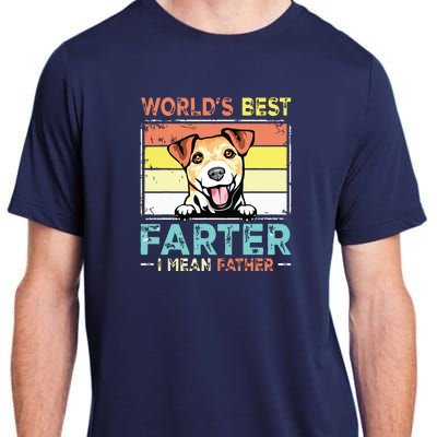 Retro Best Dad Ever Cool Jack Russell Terrier Dog Pet Lover Adult ChromaSoft Performance T-Shirt