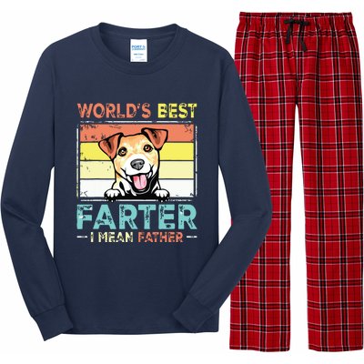 Retro Best Dad Ever Cool Jack Russell Terrier Dog Pet Lover Long Sleeve Pajama Set