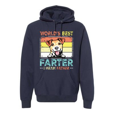 Retro Best Dad Ever Cool Jack Russell Terrier Dog Pet Lover Premium Hoodie