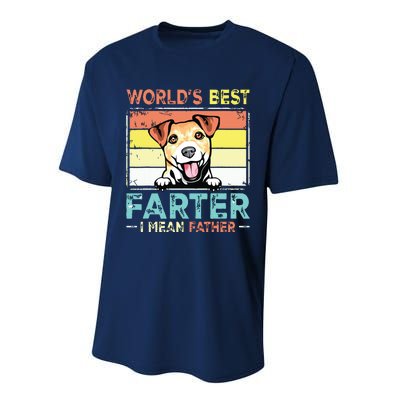 Retro Best Dad Ever Cool Jack Russell Terrier Dog Pet Lover Performance Sprint T-Shirt