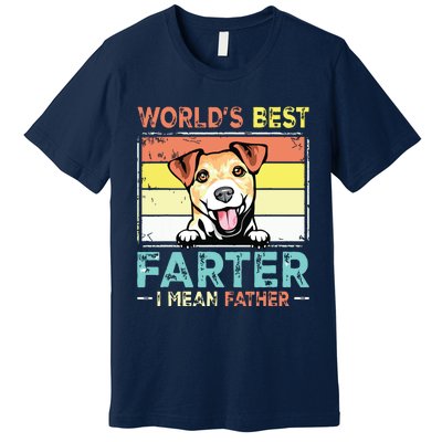 Retro Best Dad Ever Cool Jack Russell Terrier Dog Pet Lover Premium T-Shirt