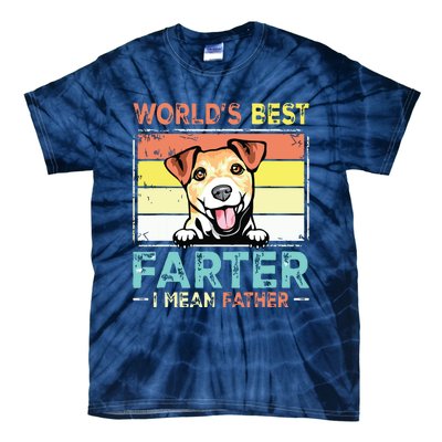 Retro Best Dad Ever Cool Jack Russell Terrier Dog Pet Lover Tie-Dye T-Shirt