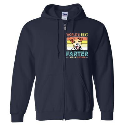 Retro Best Dad Ever Cool Jack Russell Terrier Dog Pet Lover Full Zip Hoodie