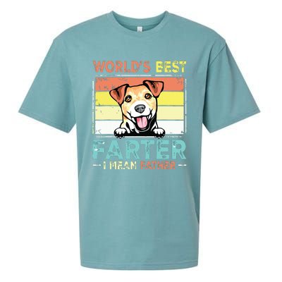 Retro Best Dad Ever Cool Jack Russell Terrier Dog Pet Lover Sueded Cloud Jersey T-Shirt