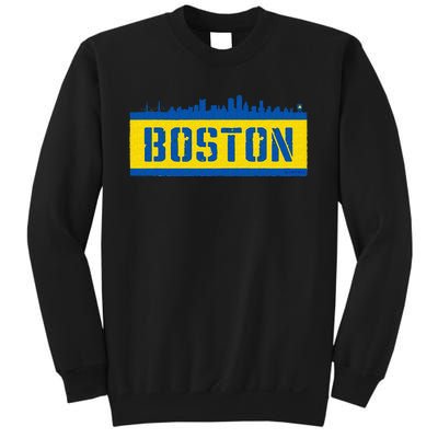 Retro Boston Downtown Skyline Running Souvenir Sweatshirt