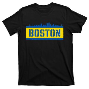 Retro Boston Downtown Skyline Running Souvenir T-Shirt