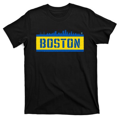 Retro Boston Downtown Skyline Running Souvenir T-Shirt