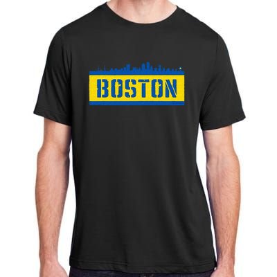 Retro Boston Downtown Skyline Running Souvenir Adult ChromaSoft Performance T-Shirt