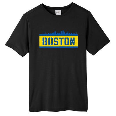 Retro Boston Downtown Skyline Running Souvenir Tall Fusion ChromaSoft Performance T-Shirt