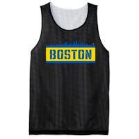 Retro Boston Downtown Skyline Running Souvenir Mesh Reversible Basketball Jersey Tank