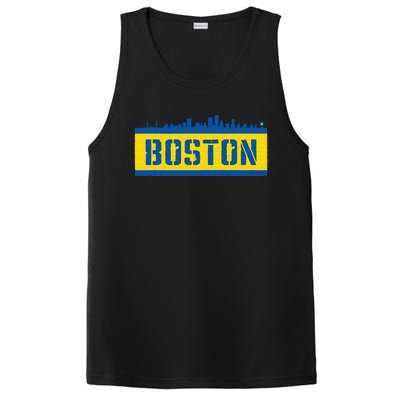 Retro Boston Downtown Skyline Running Souvenir PosiCharge Competitor Tank