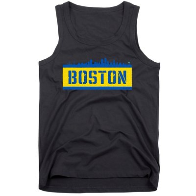 Retro Boston Downtown Skyline Running Souvenir Tank Top