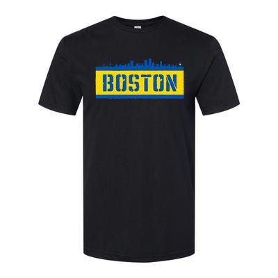 Retro Boston Downtown Skyline Running Souvenir Softstyle® CVC T-Shirt