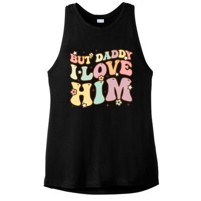 Retro But Daddy I Love Him Happy Parents' Day Family Gift Ladies PosiCharge Tri-Blend Wicking Tank