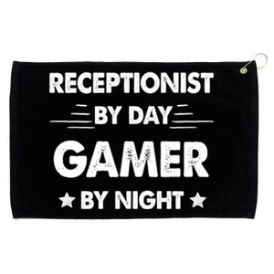 Receptionist By Day Gamer By Night Gift Grommeted Golf Towel