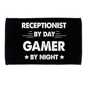 Receptionist By Day Gamer By Night Gift Microfiber Hand Towel