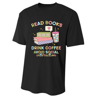 Read Books Drink Coffee Avoid Social Interaction Performance Sprint T-Shirt