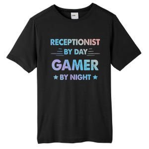 Receptionist By Day Gamer By Night Gift Tall Fusion ChromaSoft Performance T-Shirt