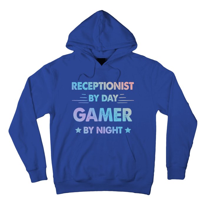 Receptionist By Day Gamer By Night Gift Hoodie