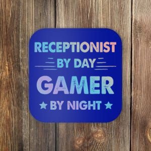 Receptionist By Day Gamer By Night Gift Coaster