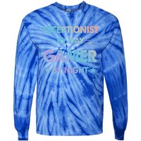 Receptionist By Day Gamer By Night Gift Tie-Dye Long Sleeve Shirt