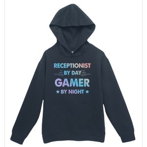 Receptionist By Day Gamer By Night Gift Urban Pullover Hoodie