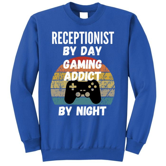 Receptionist By Day Gaming Addict By Night Gift Sweatshirt