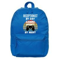 Receptionist By Day Gaming Addict By Night Gift 16 in Basic Backpack