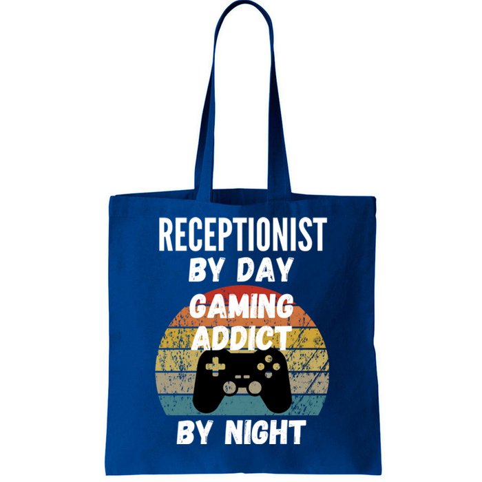 Receptionist By Day Gaming Addict By Night Gift Tote Bag