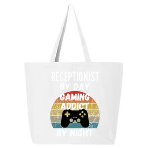 Receptionist By Day Gaming Addict By Night Gift 25L Jumbo Tote