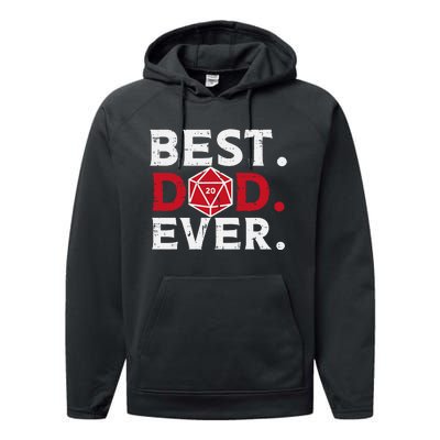 Rpg Best Dad Ever Funny Gamer Daddy Papa Performance Fleece Hoodie