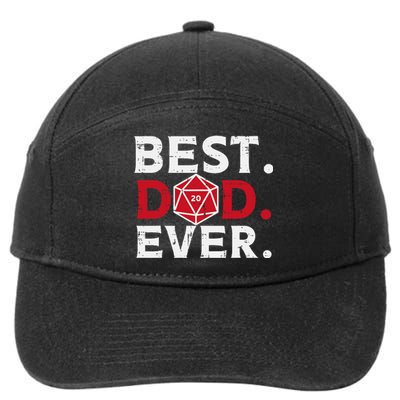 Rpg Best Dad Ever Funny Gamer Daddy Papa 7-Panel Snapback Hat