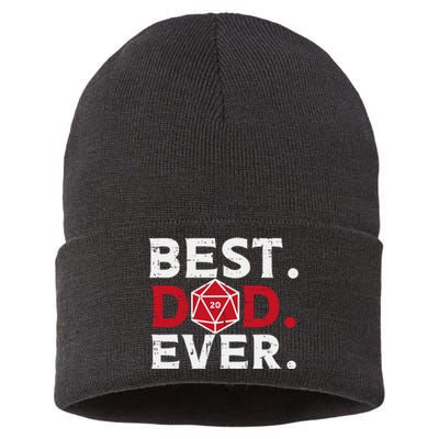 Rpg Best Dad Ever Funny Gamer Daddy Papa Sustainable Knit Beanie