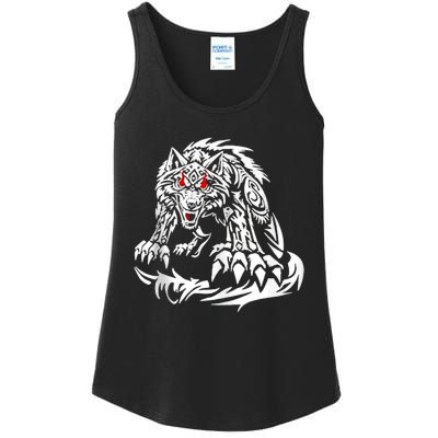 River Beautiful Day Black Jacob Fatu Wolf Ladies Essential Tank