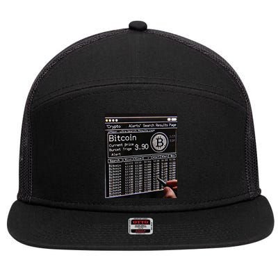 Retro Bitcoin Design. Premium 7 Panel Mesh Trucker Snapback Hat