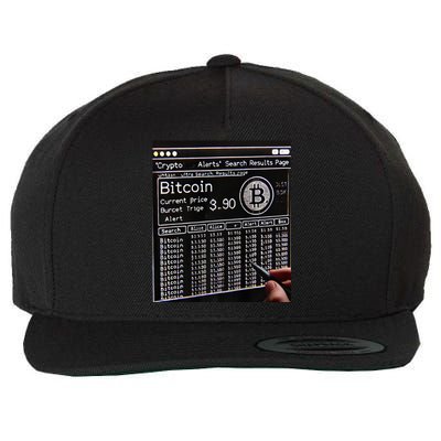 Retro Bitcoin Design. Premium Wool Snapback Cap