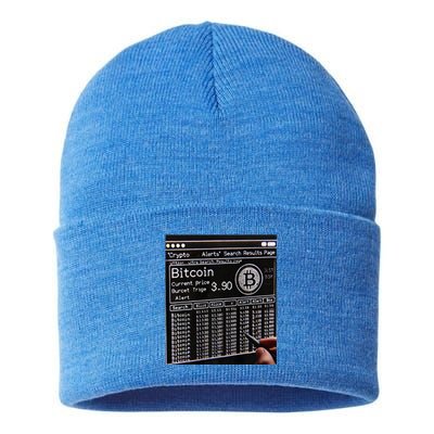 Retro Bitcoin Design. Premium Sustainable Knit Beanie