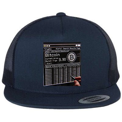 Retro Bitcoin Design. Premium Flat Bill Trucker Hat