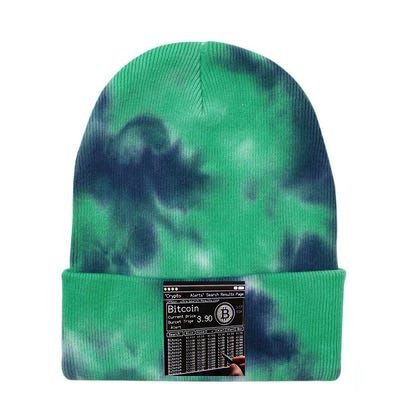 Retro Bitcoin Design. Premium Tie Dye 12in Knit Beanie