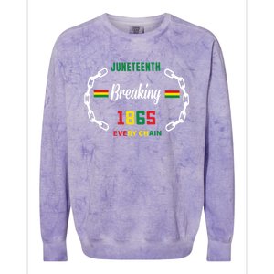 Retro Breaking Every Chain Since 1865 Junenth Freedom Gift Colorblast Crewneck Sweatshirt