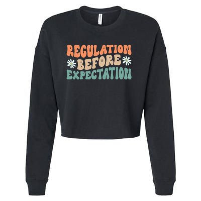 Regulation Before Expectation Retro Neurodiversity Therapist Cropped Pullover Crew