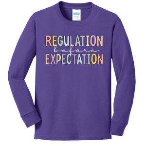 Regulation Before Expectation Powerful Message Emotional Kids Long Sleeve Shirt